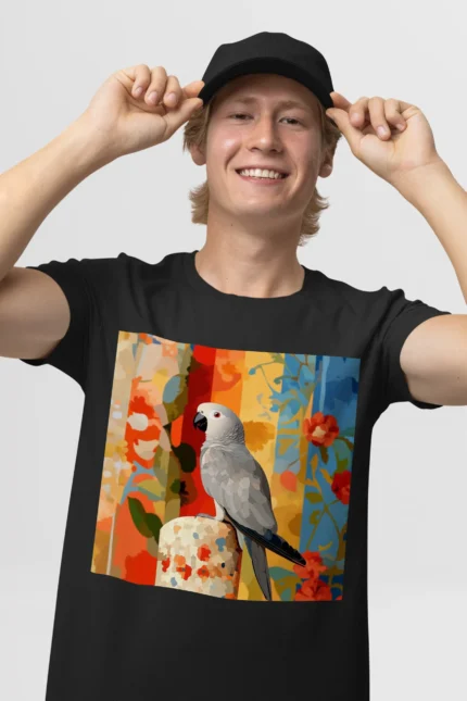 T-shirt AFRICAN GREY PARROT (#004) – Image 4