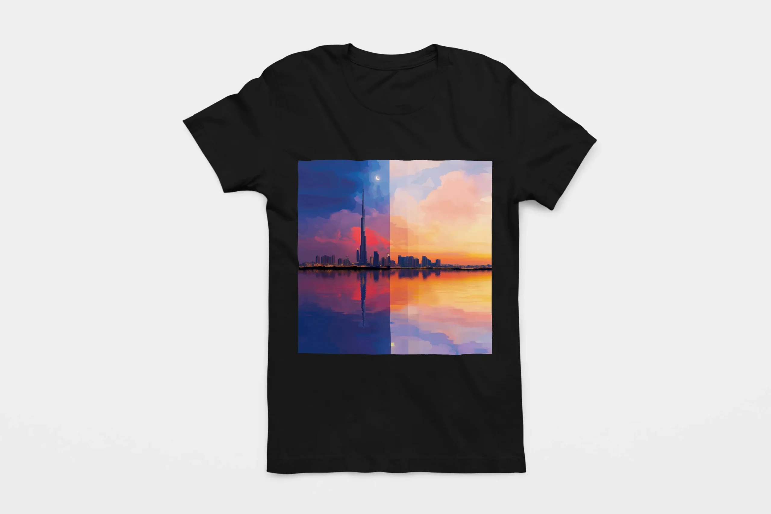 005-DUBAI-BLACK-FLAT T-shirt DUBAI (#005) – Image 1