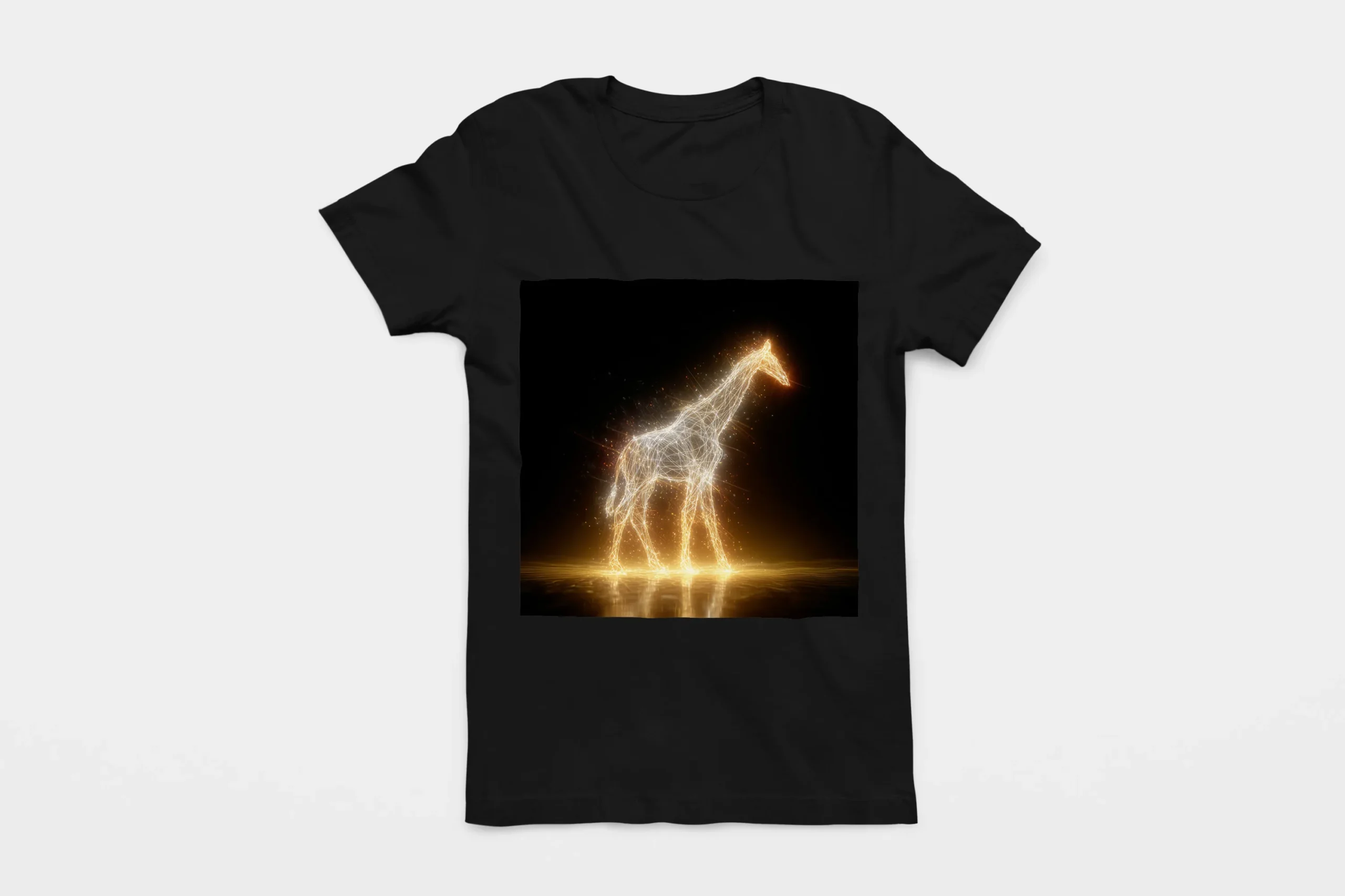005-GIRAFFE-BLACK-FLAT T-shirt GIRAFFE (#005) – Image 1