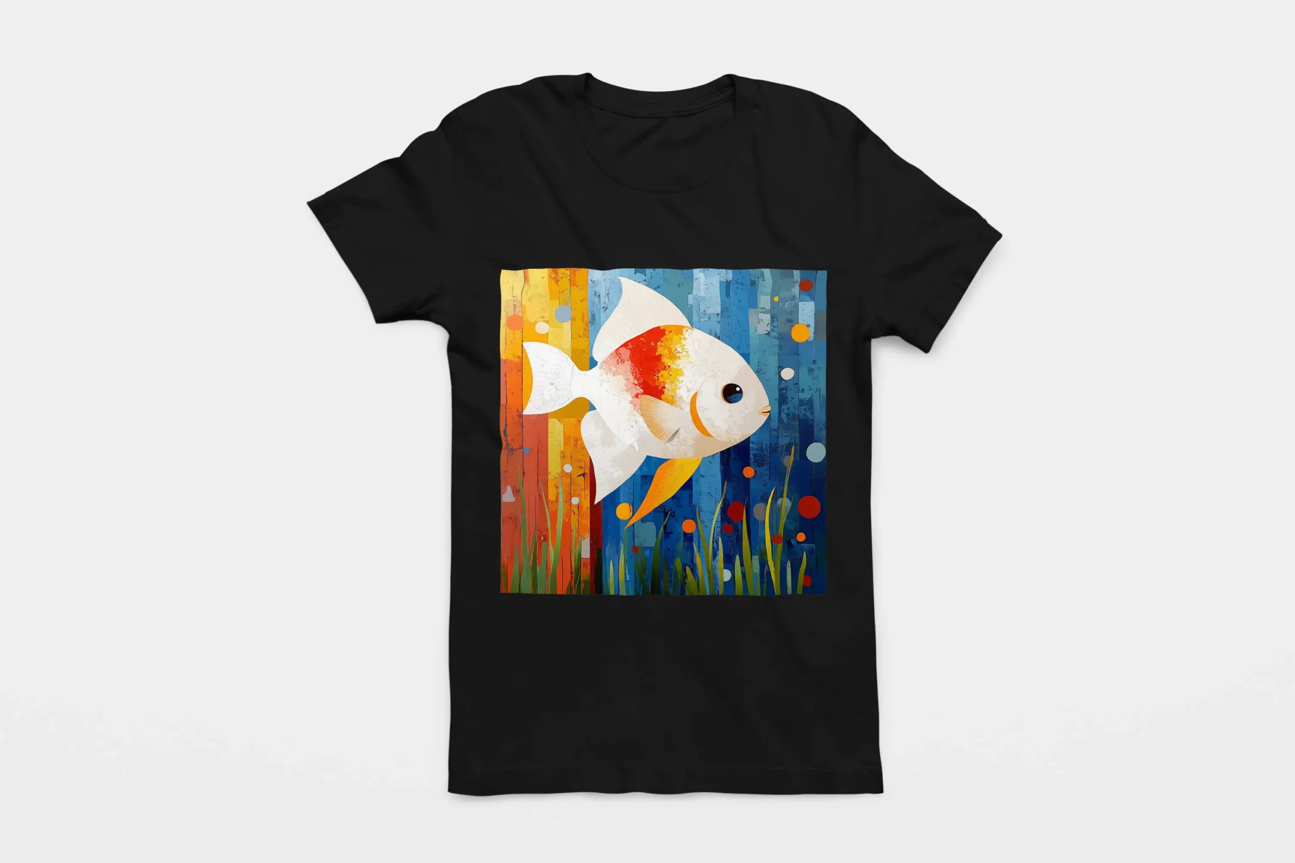006-ANGELFISH-POISSON-ANGE-BLACK-FLAT T-shirt ANGELFISH POISSON ANGE (#006) – Image 1
