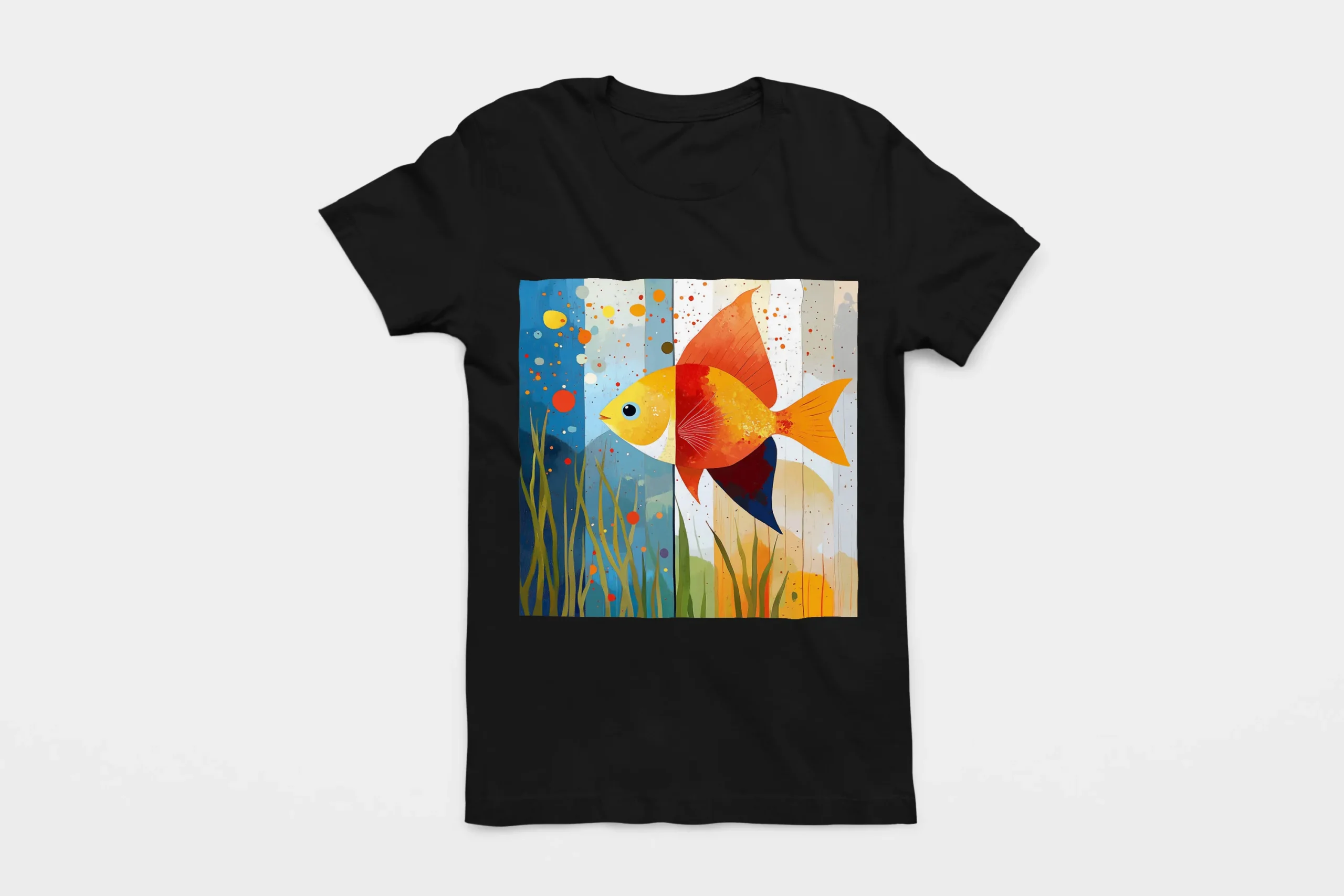 007-ANGELFISH-POISSON-ANGE-BLACK-FLAT T-shirt ANGELFISH POISSON ANGE (#007) – Image 1