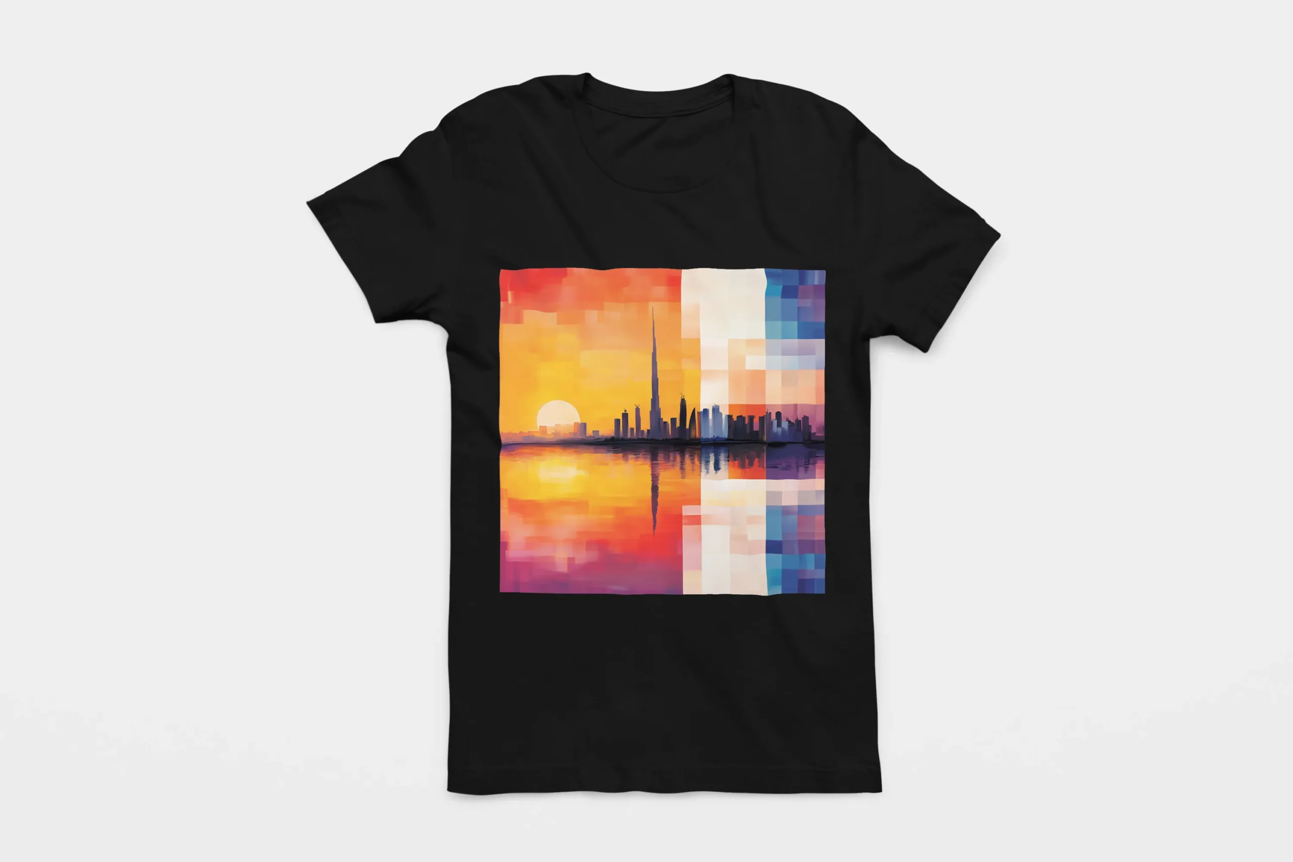 007-DUBAI-BLACK-FLAT T-shirt DUBAI (#007) – Image 1