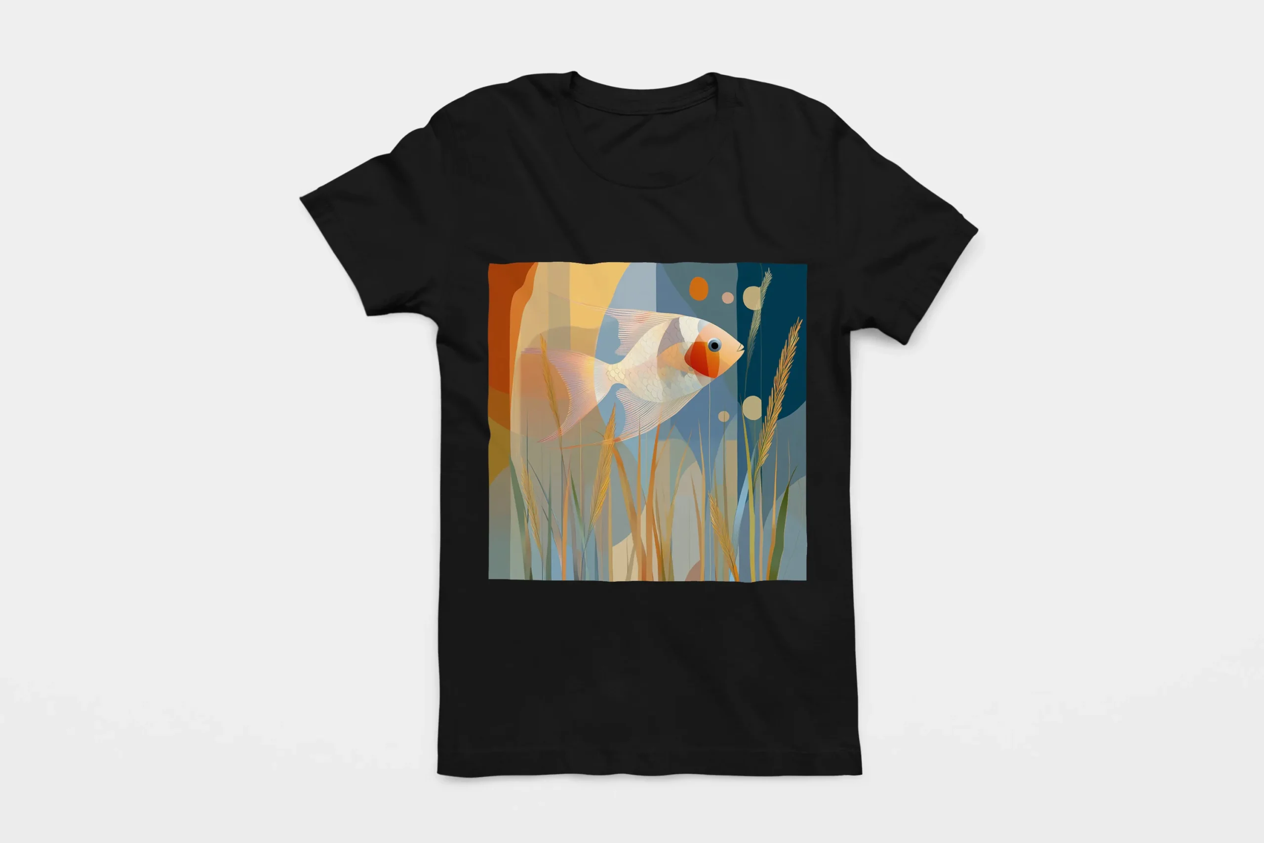 009-ANGELFISH-POISSON-ANGE-BLACK-FLAT T-shirt ANGELFISH POISSON ANGE (#009) – Image 1