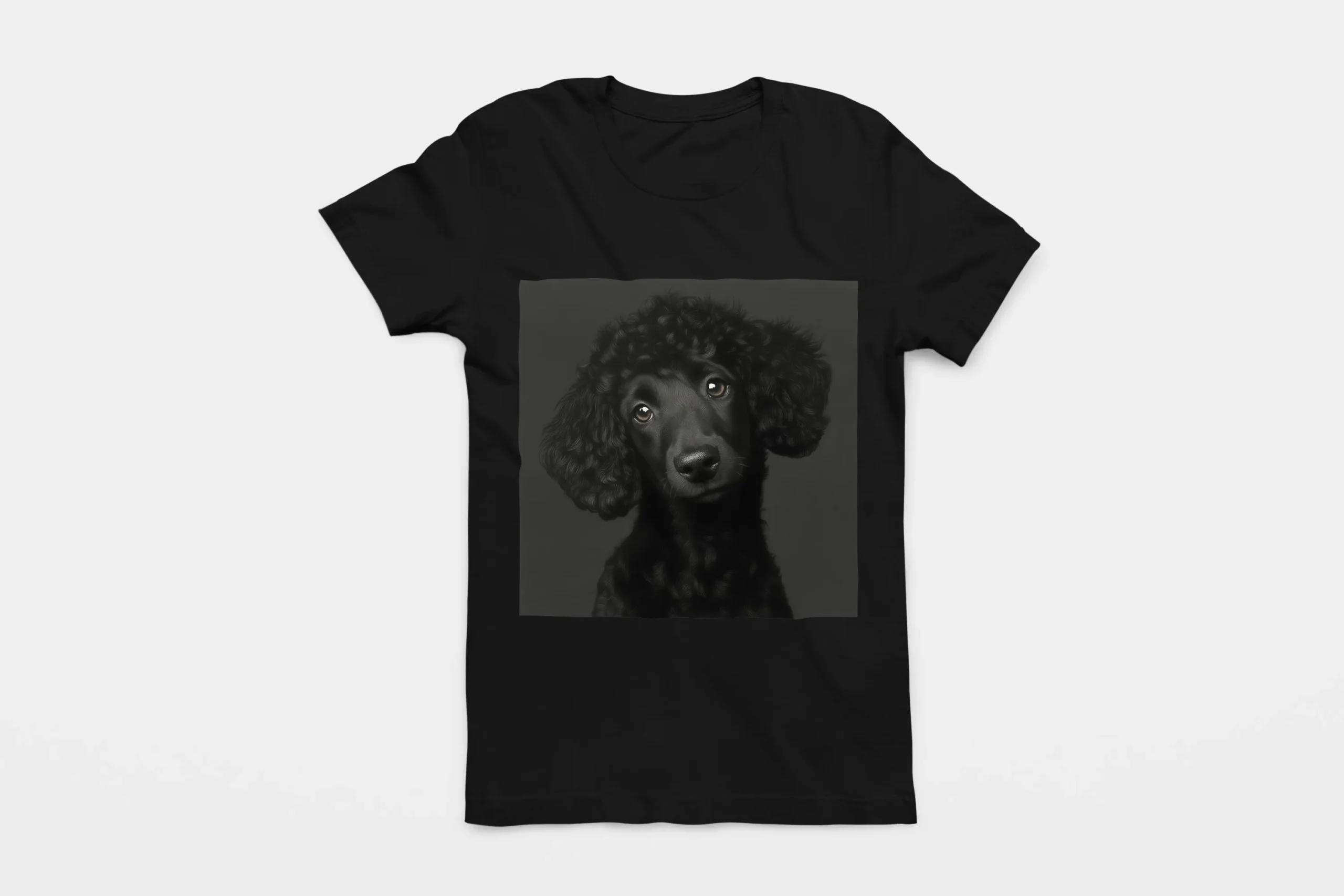 010-POODLE-BLACK-FLAT T-shirt POODLE (#010) – Image 1