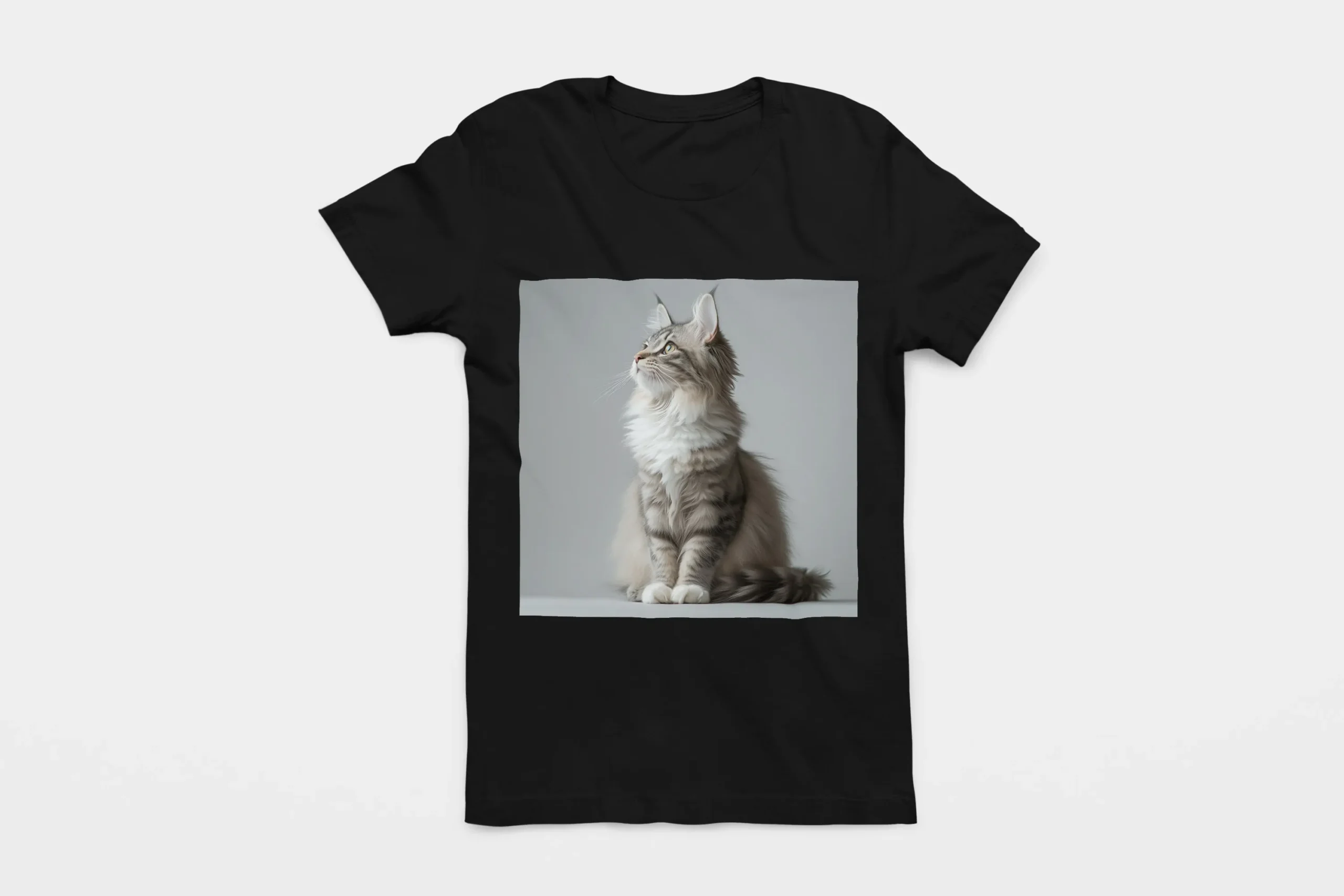 011-MAINE-COON-BLACK-FLAT T-shirt MAINE COON (#011) – Image 1
