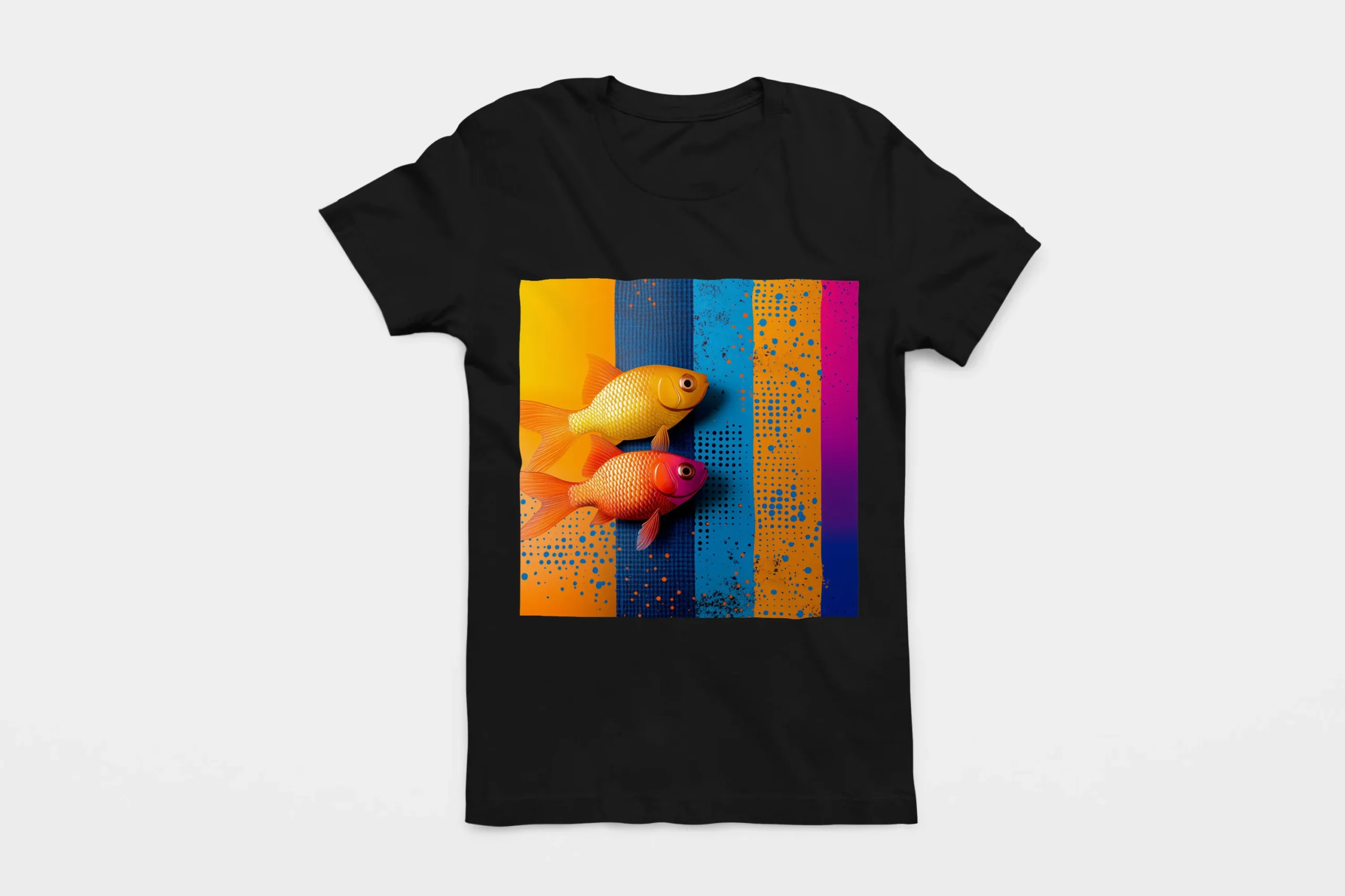 012-GOLDFISH-BLACK-FLAT T-shirt GOLDFISH (#012) – Image 1