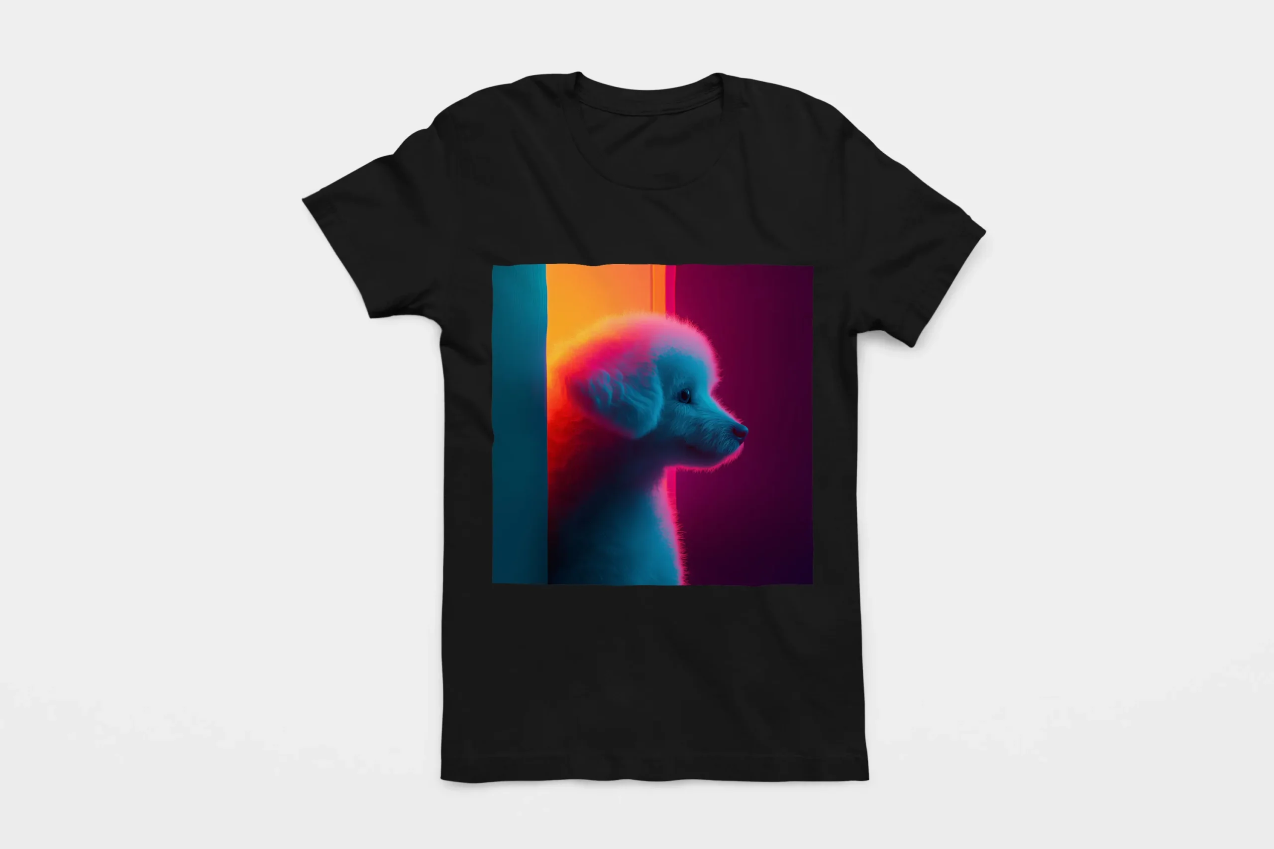 013-POODLE-BLACK-FLAT T-shirt POODLE (#013) – Image 1