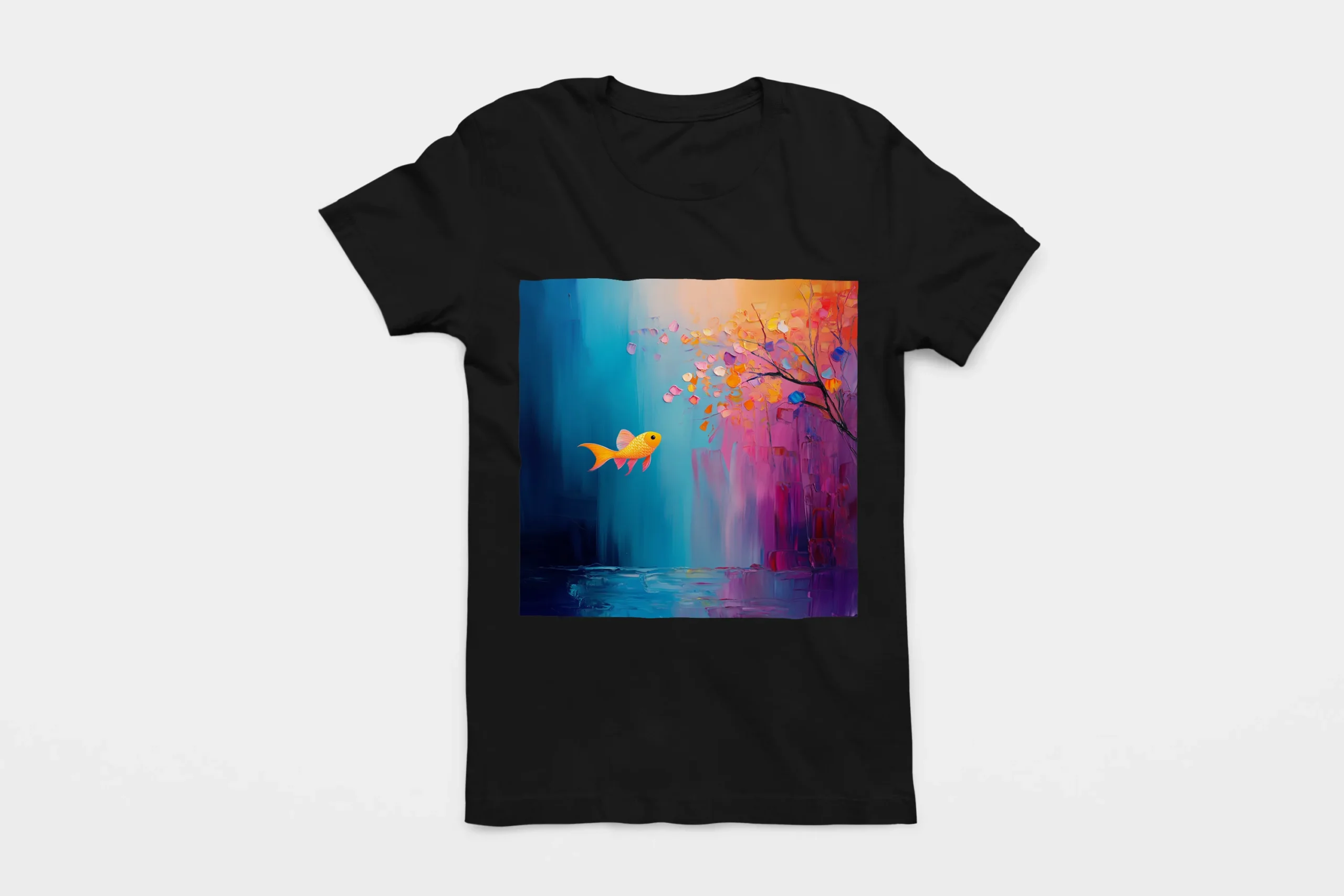 014-GOLDFISH-BLACK-FLAT T-shirt GOLDFISH (#014) – Image 1
