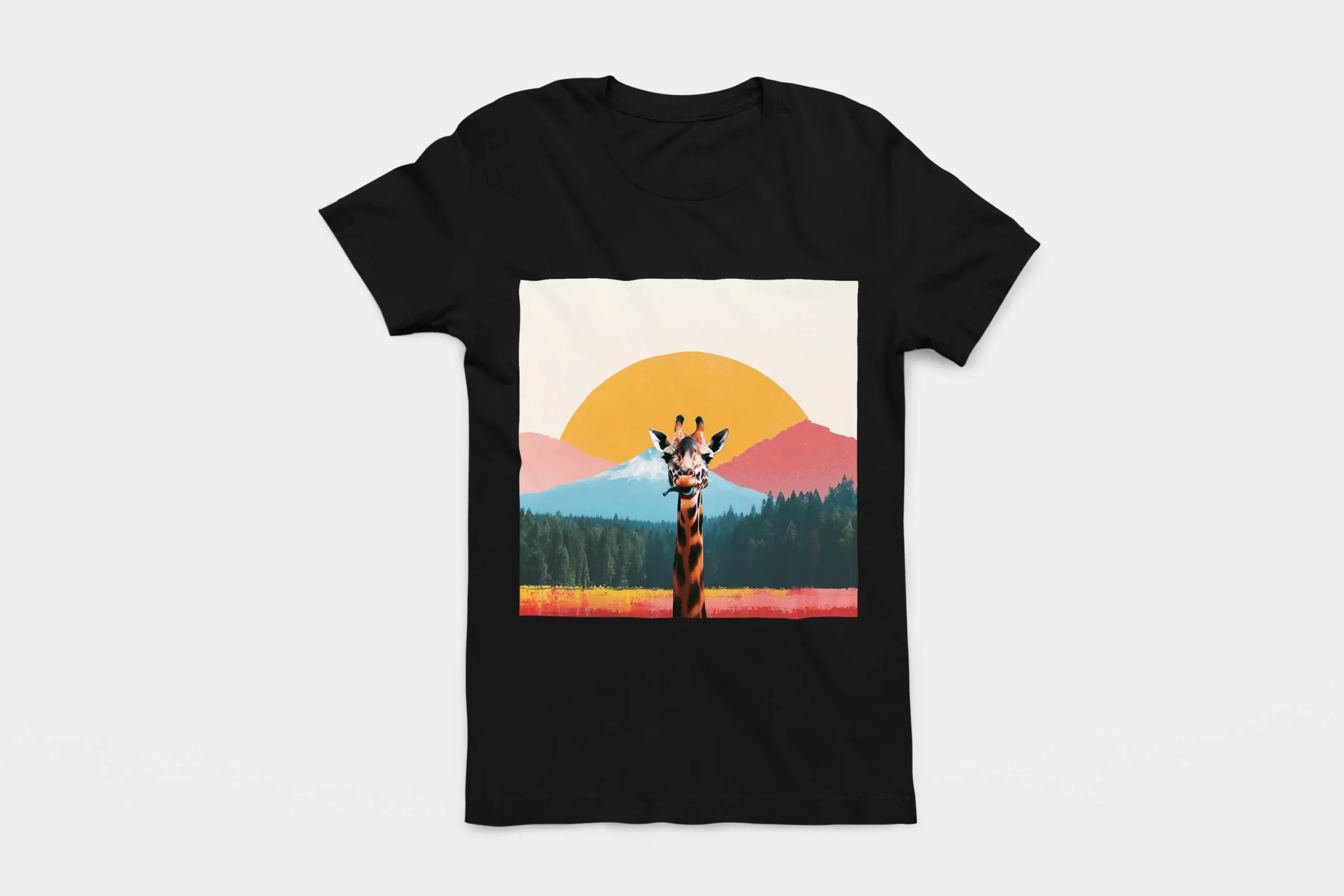 026-GIRAFFE-BLACK-FLAT T-shirt GIRAFFE (#026) – Image 1