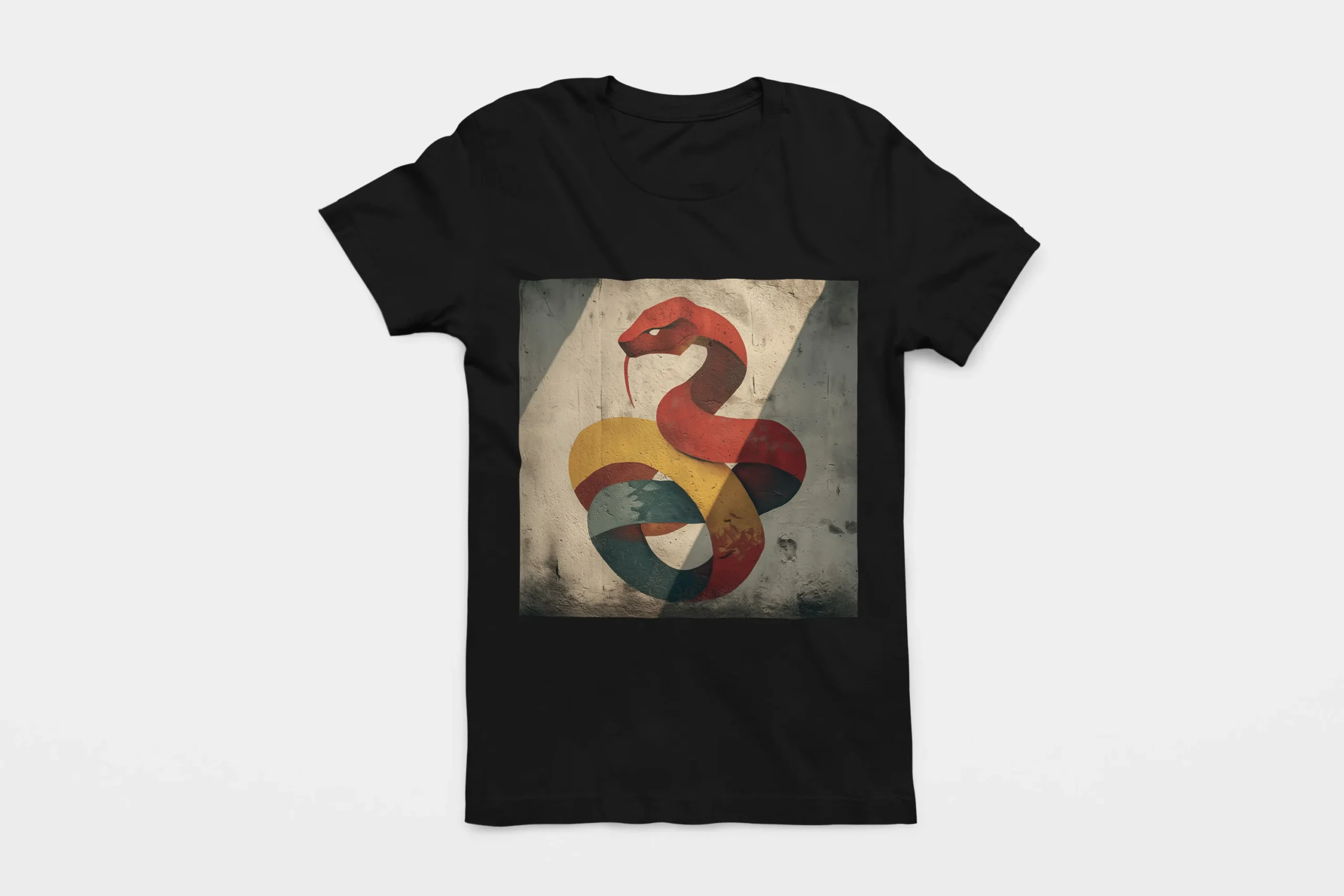 028-SNAKE-BLACK-FLAT T-shirt SNAKE (#028) – Image 1