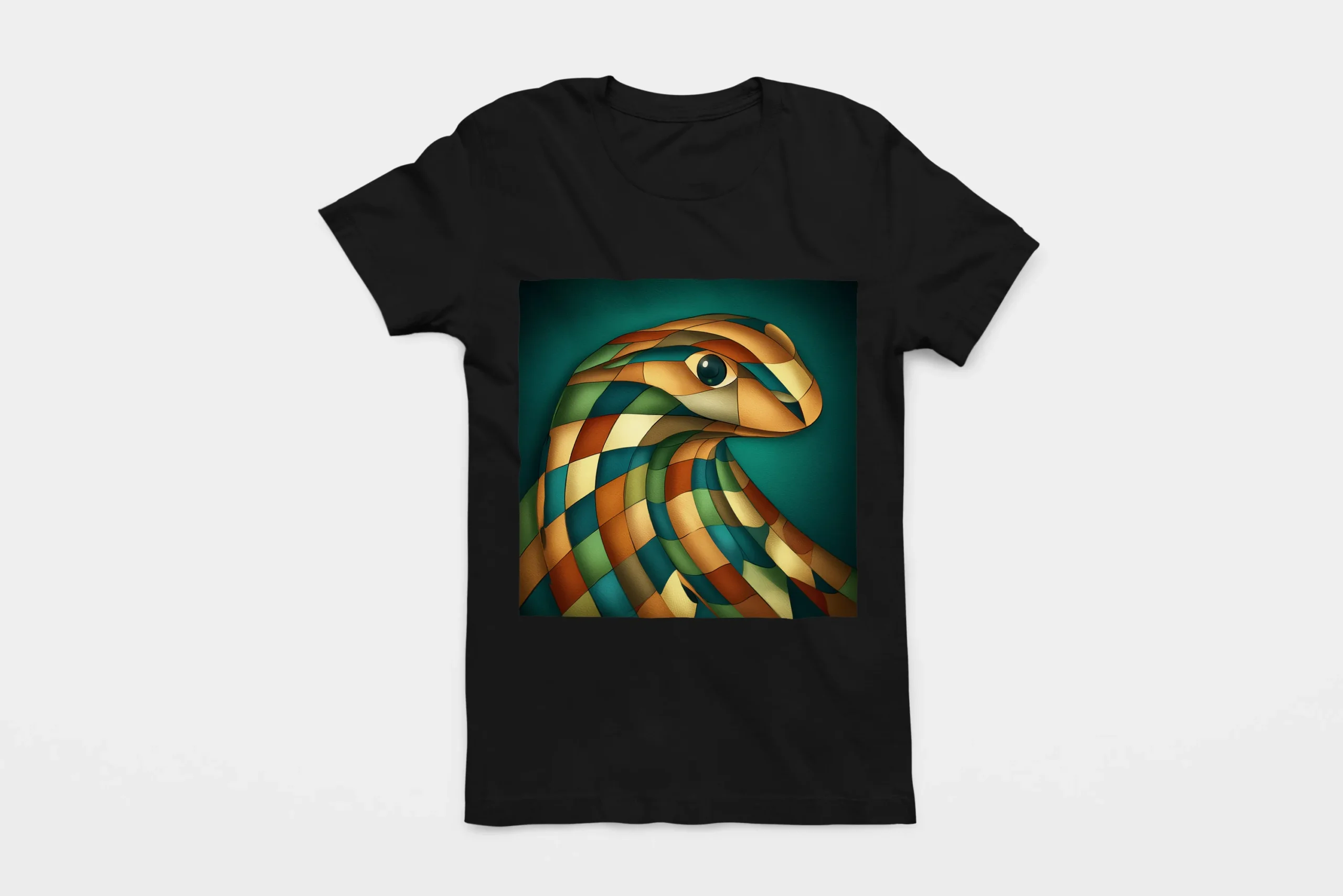 036-SNAKE-BLACK-FLAT T-shirt SNAKE (#036) – Image 1