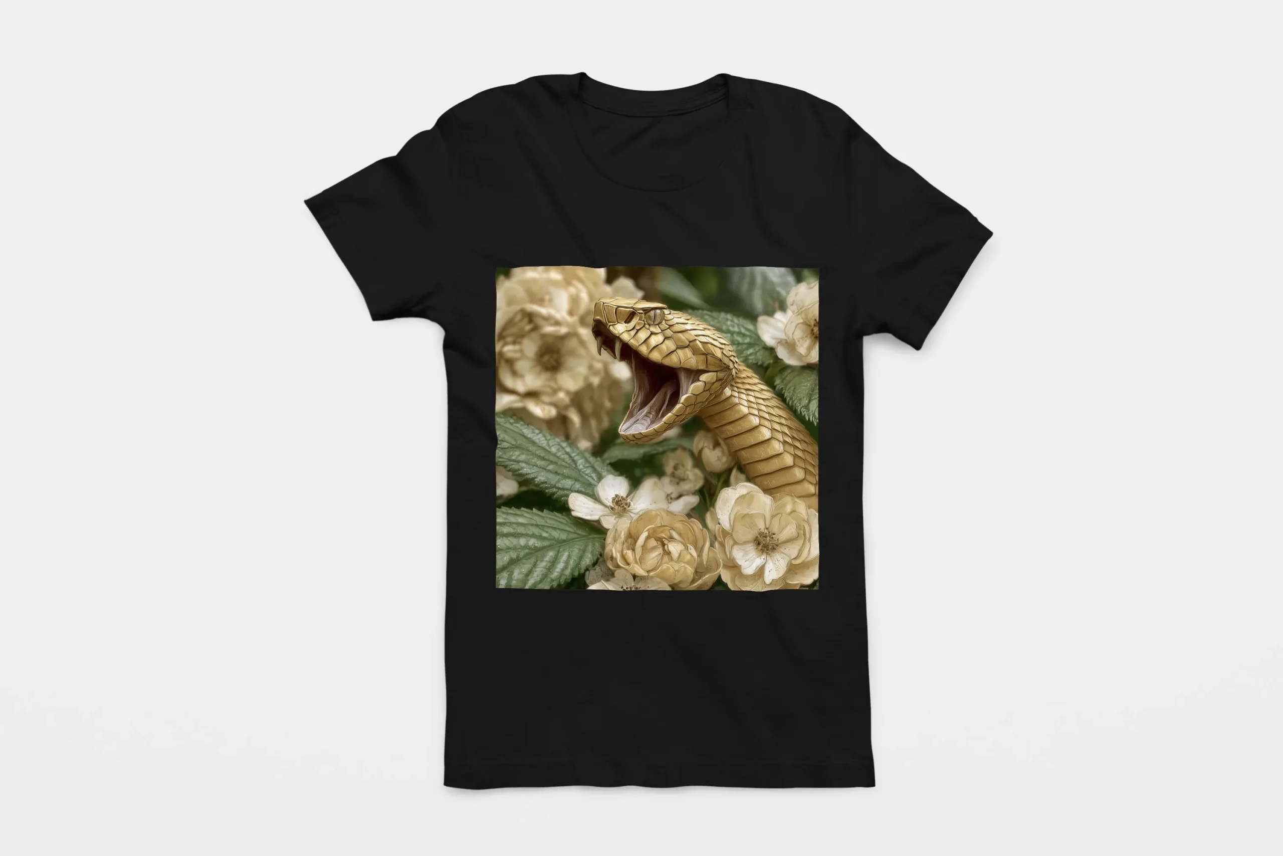 042-SNAKE-BLACK-FLAT T-shirt SNAKE (#042) – Image 1