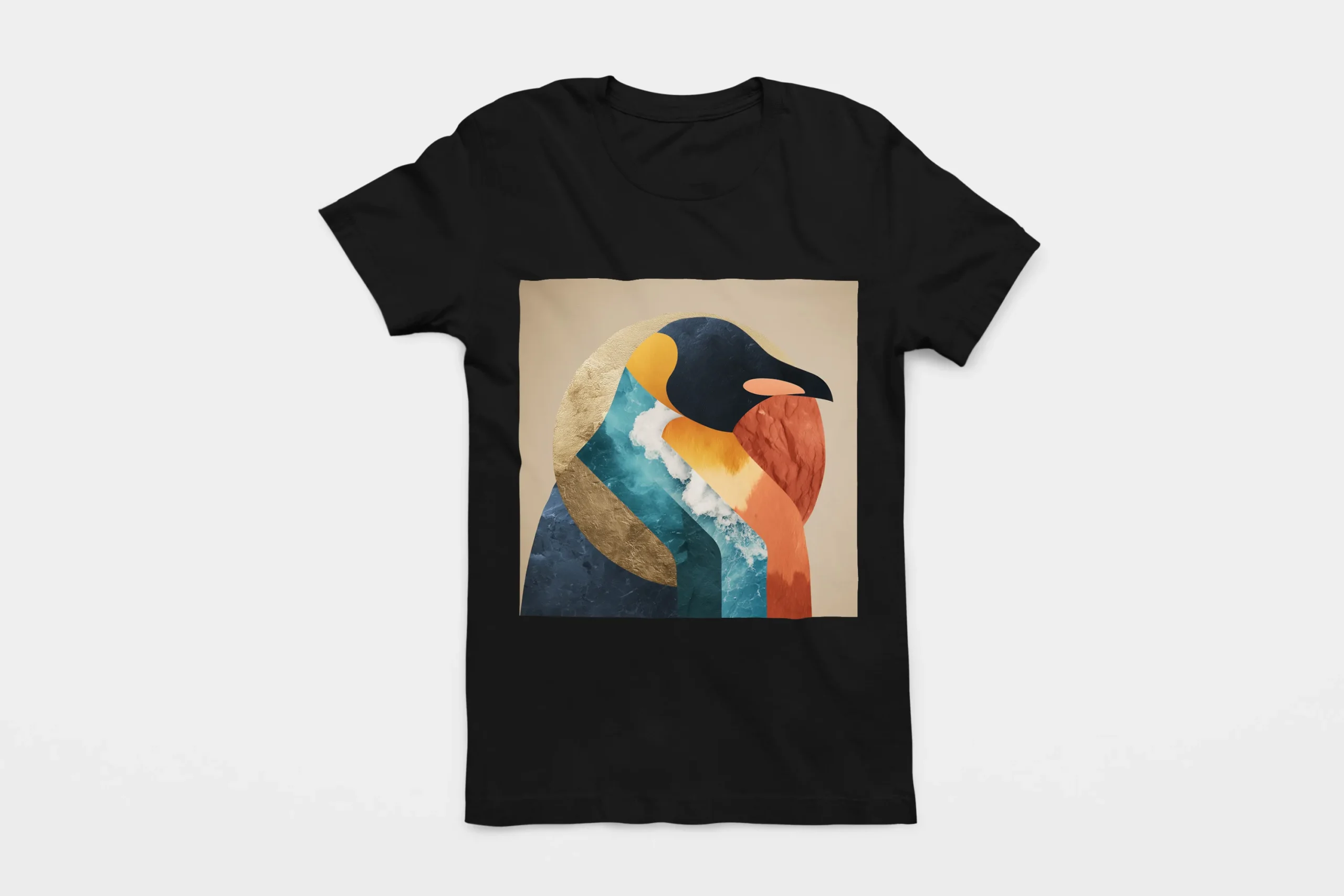 057-PENGUIN-BLACK-FLAT T-shirt PENGUIN (#057) – Image 1